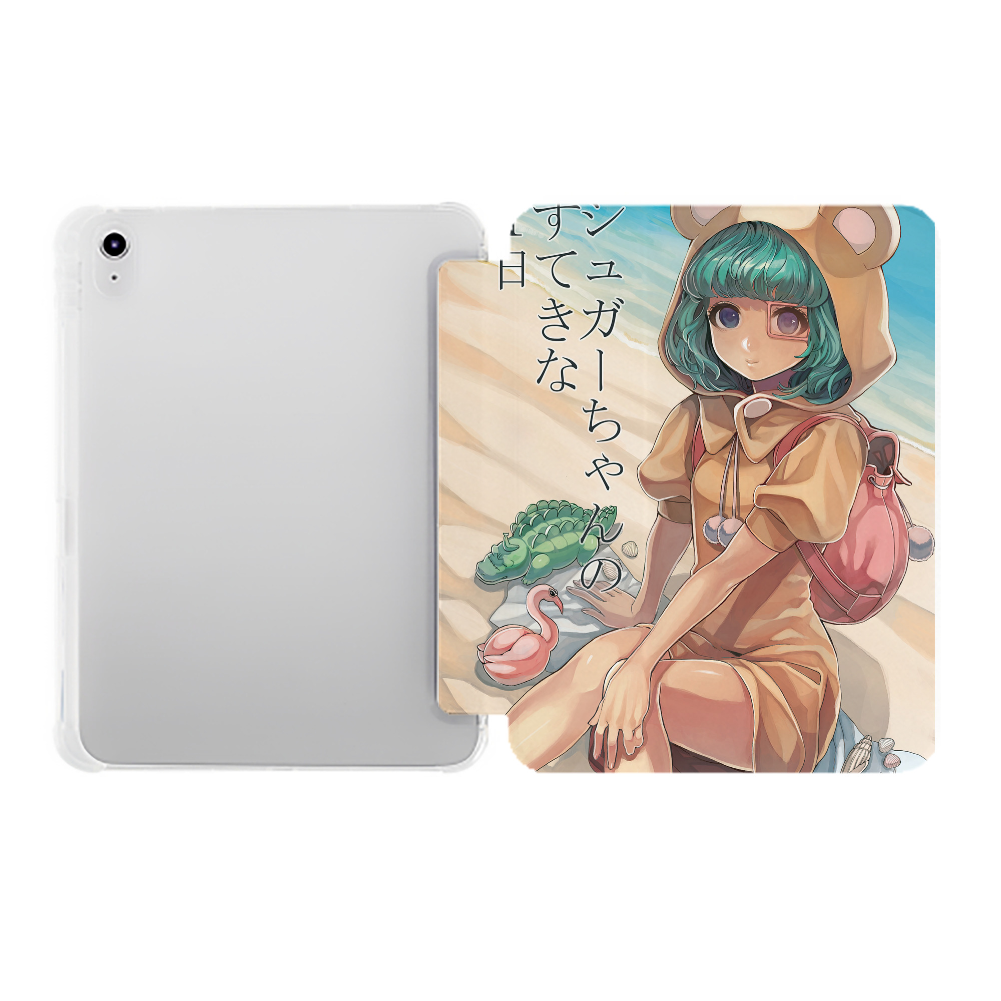 （画像用） ワンピース ONE PIECE IPad ケース ペン収納付き 三つ折りスタンド PUレザー×シリコン 対応機種9.5/10.5/10.9インチ
